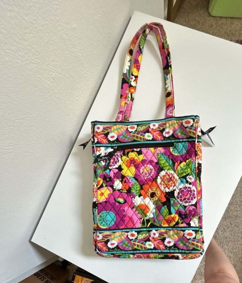 Vera Bradley Quilted Va Va Bloom Pattern Laptop Tote Bag